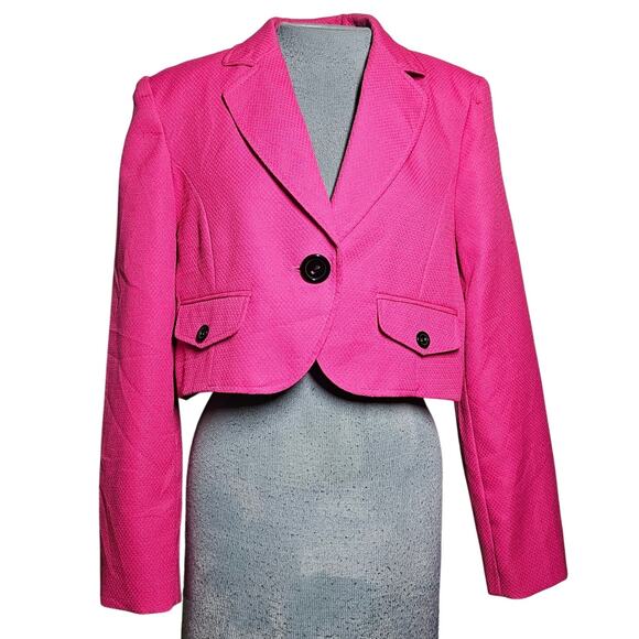 Pink Crop Blazer Jacket Size 10 - Picture 1 of 5